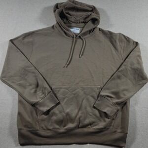 Urban Man Hoodie Mens XL Taupe Tan‎ Brown Fleece Pullover Sweatshirt Streetwear